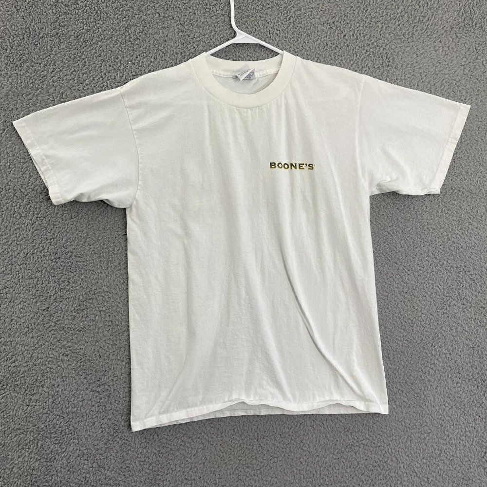 VTG Gildan Boone's Margarita Men‎ L White Short Sleeve Tee